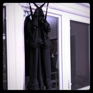 Black Ruffle Sleeveless Dress
